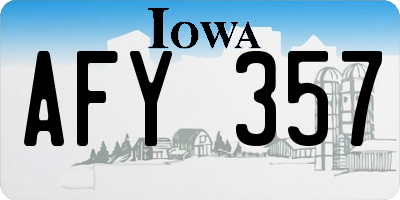 IA license plate AFY357