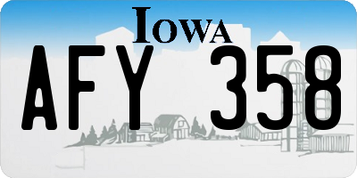 IA license plate AFY358