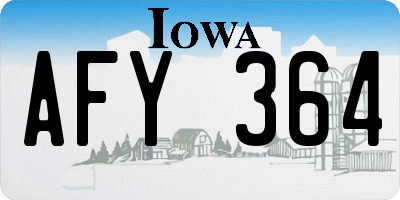 IA license plate AFY364