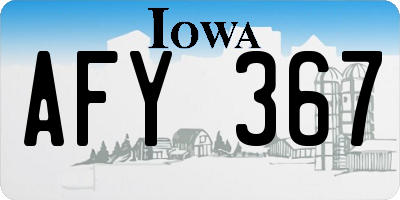 IA license plate AFY367