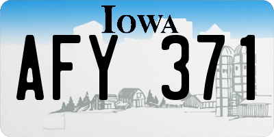 IA license plate AFY371