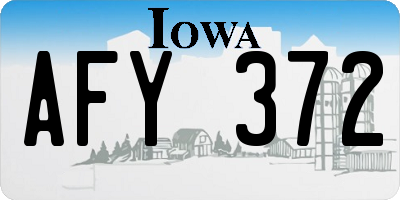 IA license plate AFY372