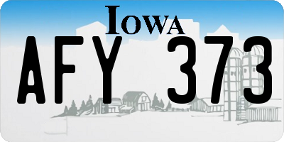 IA license plate AFY373