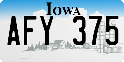 IA license plate AFY375