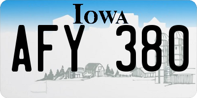 IA license plate AFY380