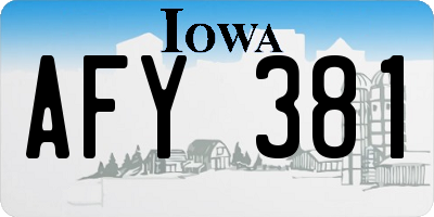 IA license plate AFY381