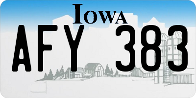 IA license plate AFY383
