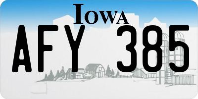 IA license plate AFY385