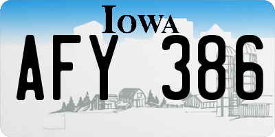 IA license plate AFY386