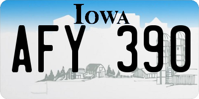 IA license plate AFY390