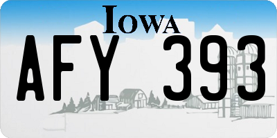 IA license plate AFY393