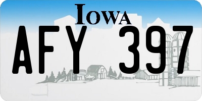 IA license plate AFY397