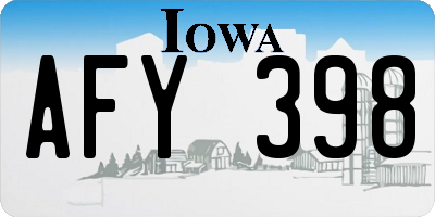 IA license plate AFY398