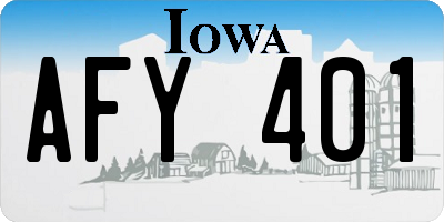 IA license plate AFY401