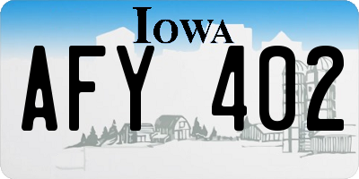 IA license plate AFY402