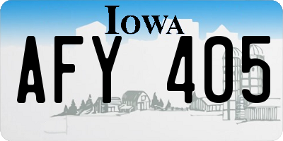 IA license plate AFY405