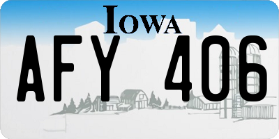 IA license plate AFY406