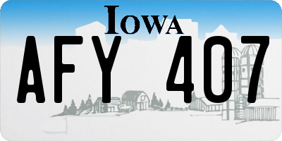 IA license plate AFY407