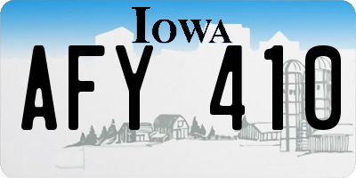IA license plate AFY410