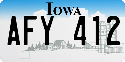 IA license plate AFY412