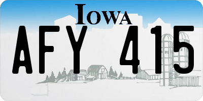 IA license plate AFY415