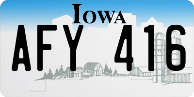 IA license plate AFY416