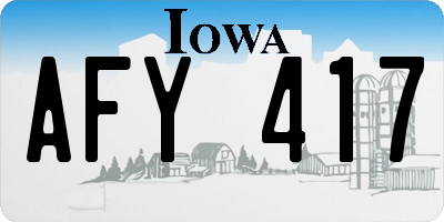 IA license plate AFY417