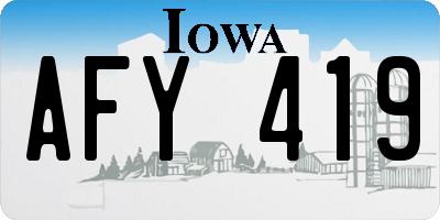 IA license plate AFY419