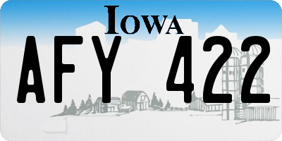 IA license plate AFY422