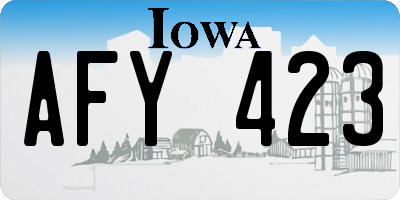 IA license plate AFY423