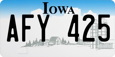 IA license plate AFY425