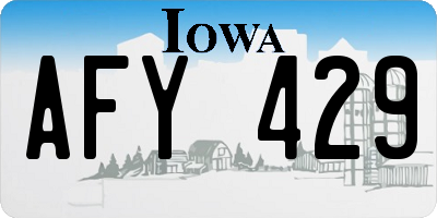 IA license plate AFY429