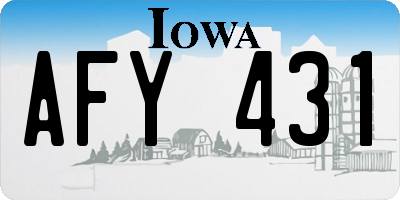 IA license plate AFY431