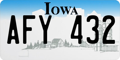 IA license plate AFY432
