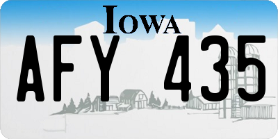 IA license plate AFY435