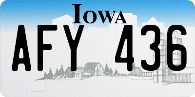 IA license plate AFY436