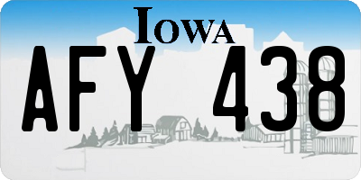 IA license plate AFY438