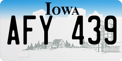 IA license plate AFY439
