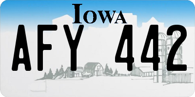 IA license plate AFY442
