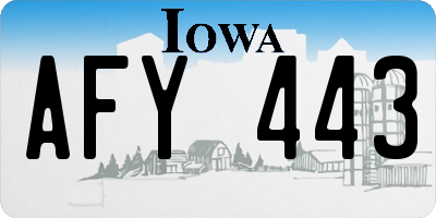 IA license plate AFY443