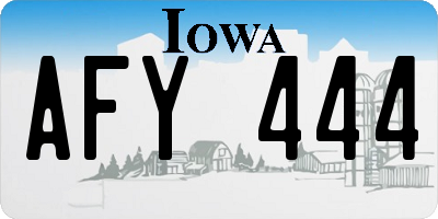 IA license plate AFY444