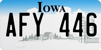 IA license plate AFY446