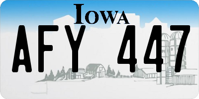 IA license plate AFY447