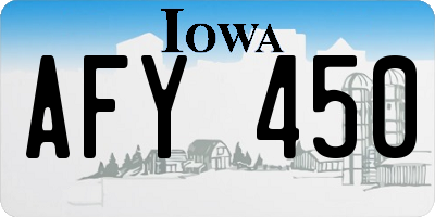 IA license plate AFY450