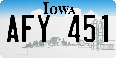 IA license plate AFY451