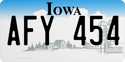 IA license plate AFY454