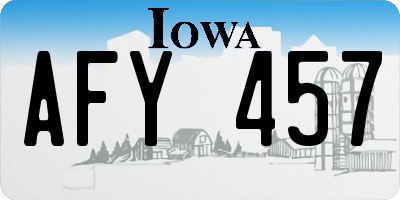 IA license plate AFY457