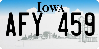 IA license plate AFY459