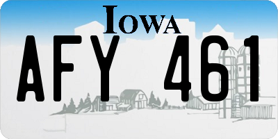 IA license plate AFY461
