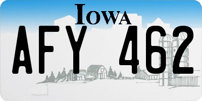IA license plate AFY462